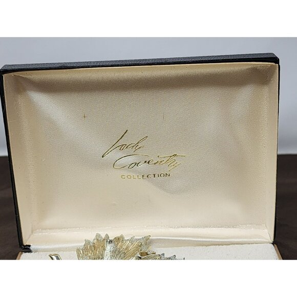 Sarah Coventry Leaf Brooch/Earrings‎ Gold Tone Vintage Jewelry Collection Boxed - Picture 2 of 11